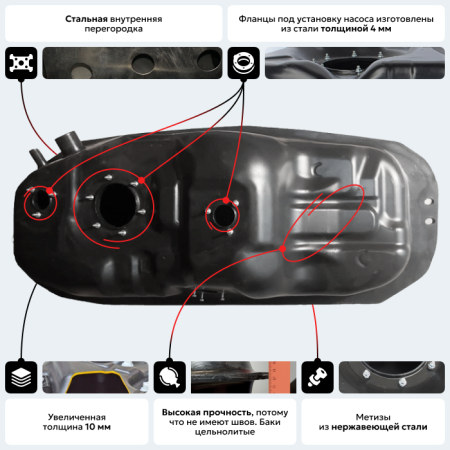 Пластиковый бензобак Mitsubishi Pajero Sport 1, 1981-1990 г.в. (BP) -  74 л.